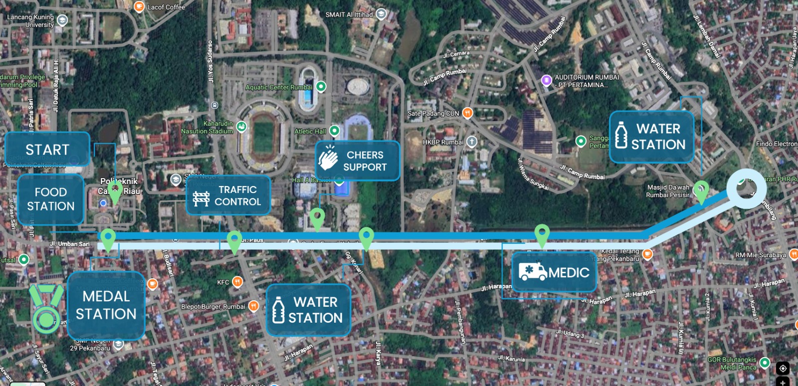 Peta rute PCR Fun Run 5K